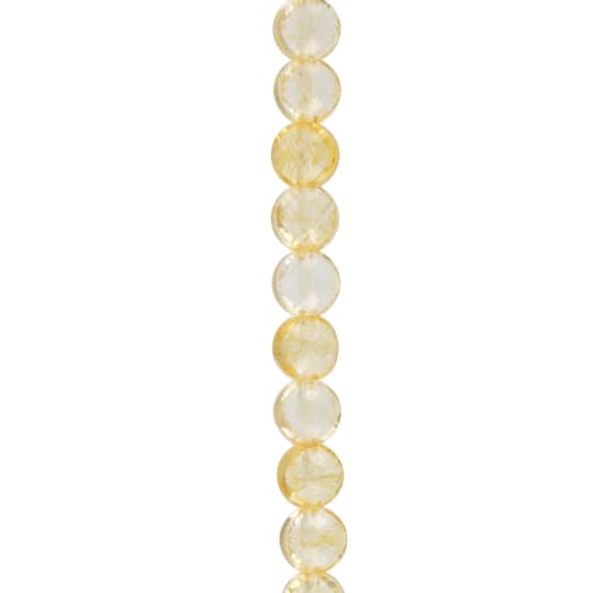 Buy in Bulk 12 Pack: Yellow Faceted Citrine Coin Beads by Bead